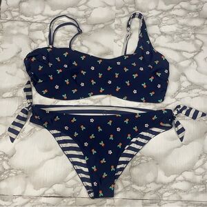 Vera Bradley Reversible So Sweet Olivia and Cabana Stripe Bikini Set